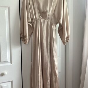 Astr Beige Midi Dress